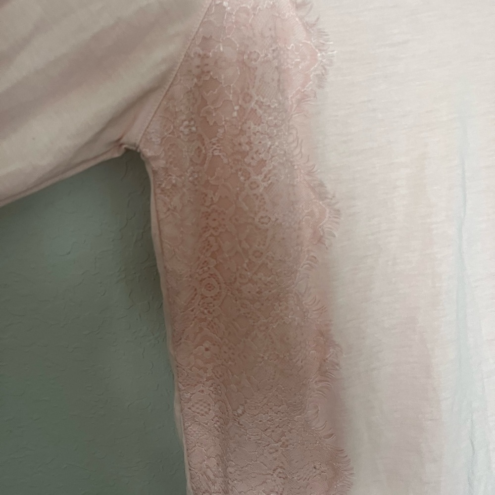 REWIND long sleeve pink shirt with lace size medium nwt - Picture 7 of 7